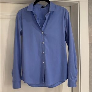 THEORY Larissa 2 Stretch Button Down Shirt Small Blue